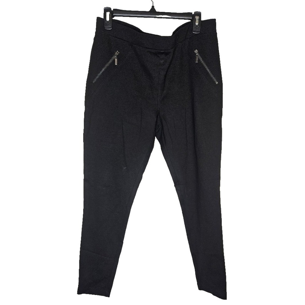 Matty M Womens Medium Black Pull On Pants Skinny Stretch Ankle Career Officecore